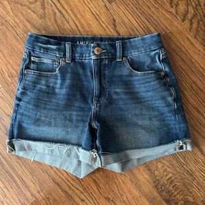 American Eagle Outfitters Blue Jean Shorts with Cuffed Hem